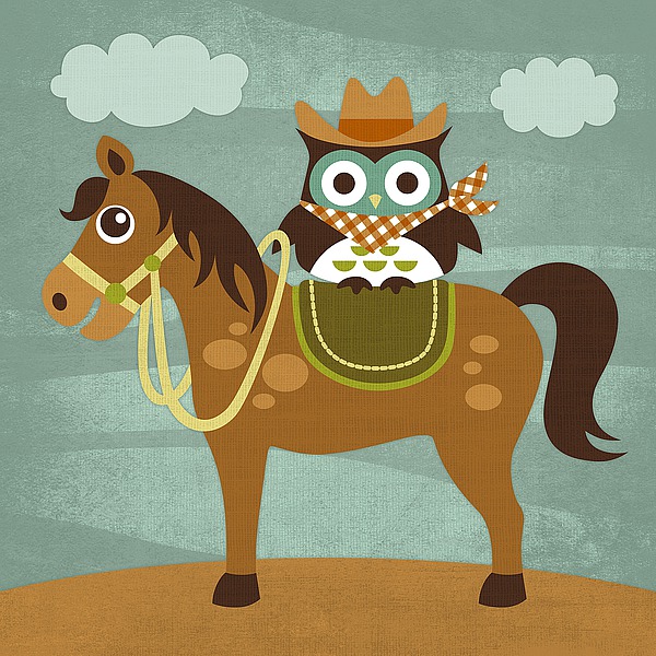 Cowboy Owl on Horse Image Conscious