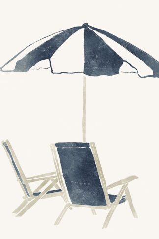 P1332D - Pont, Yuyu - Blue Umbrella and Chairs