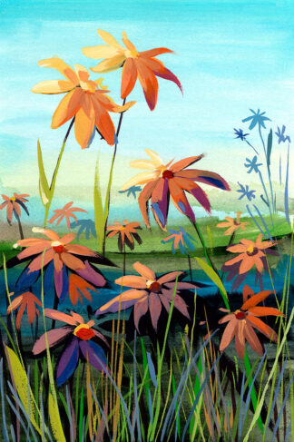 P1363D - Page, Brook - Daisies in Sunset Colors