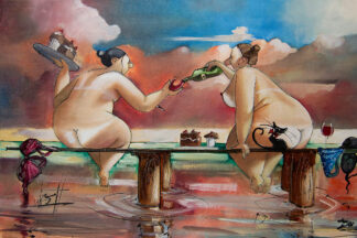 W1514D - West, Ronald - Wine and Cake On The Jetty