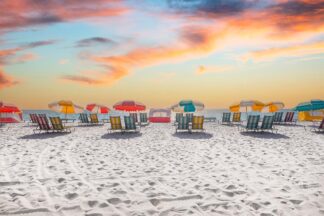 S2141D - Silver, Richard - Striped Beach Chairs, South Beach Miami I