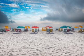 S2142D - Silver, Richard - Striped Beach Chairs, South Beach Miami II