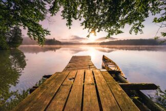 Z1652D - Zaharek, Jonathan - Misty Morning Light on Lake Placid, New York, Adirondacks