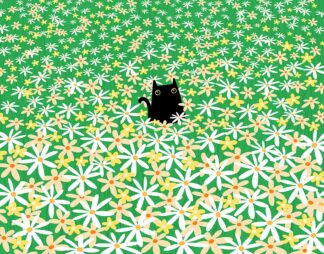 A925D - Avila, Gabriela - Black Cat in Flower Field